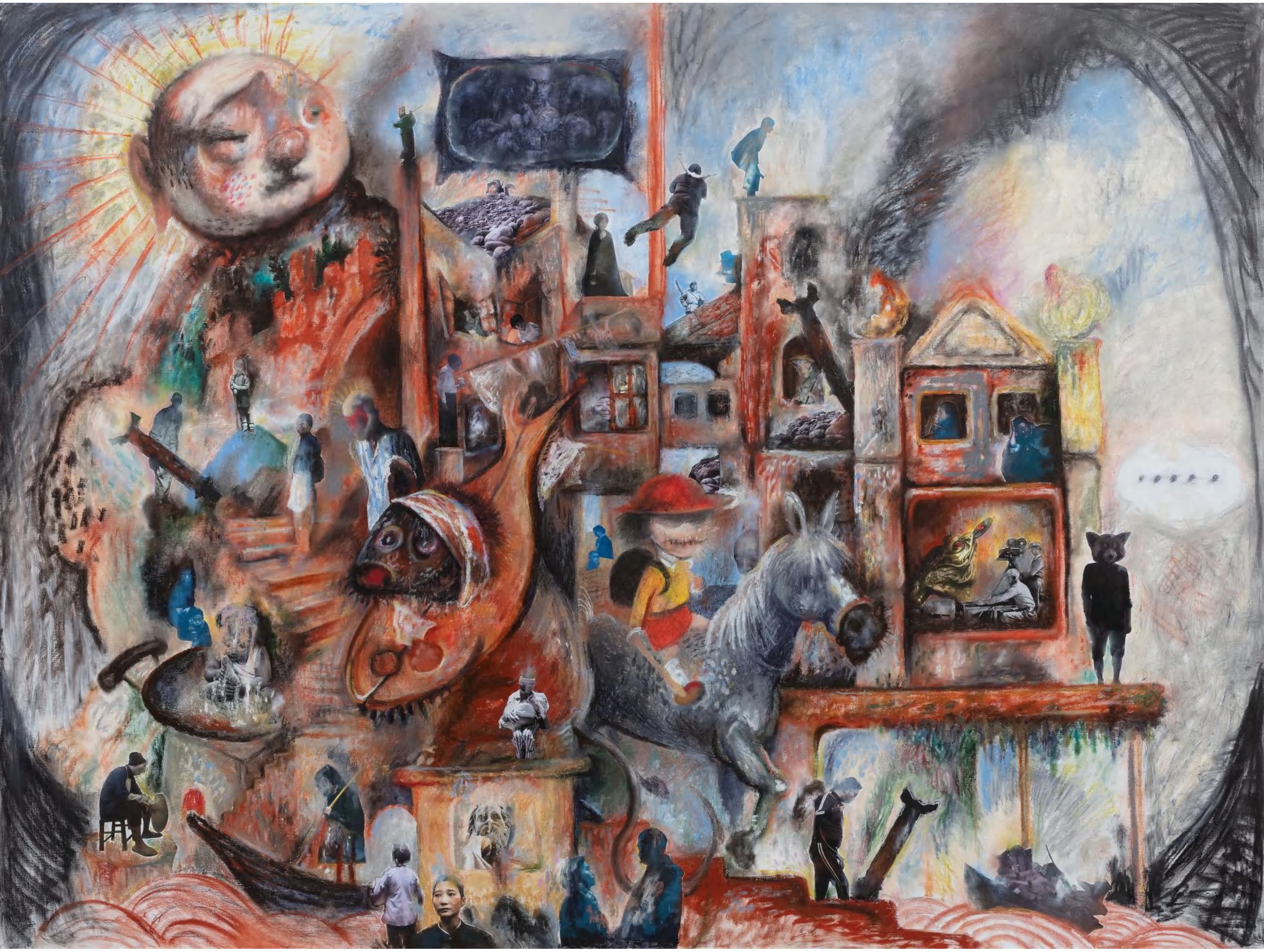 邱炯炯《片场图志》布面综合材料 150×200cm 2020