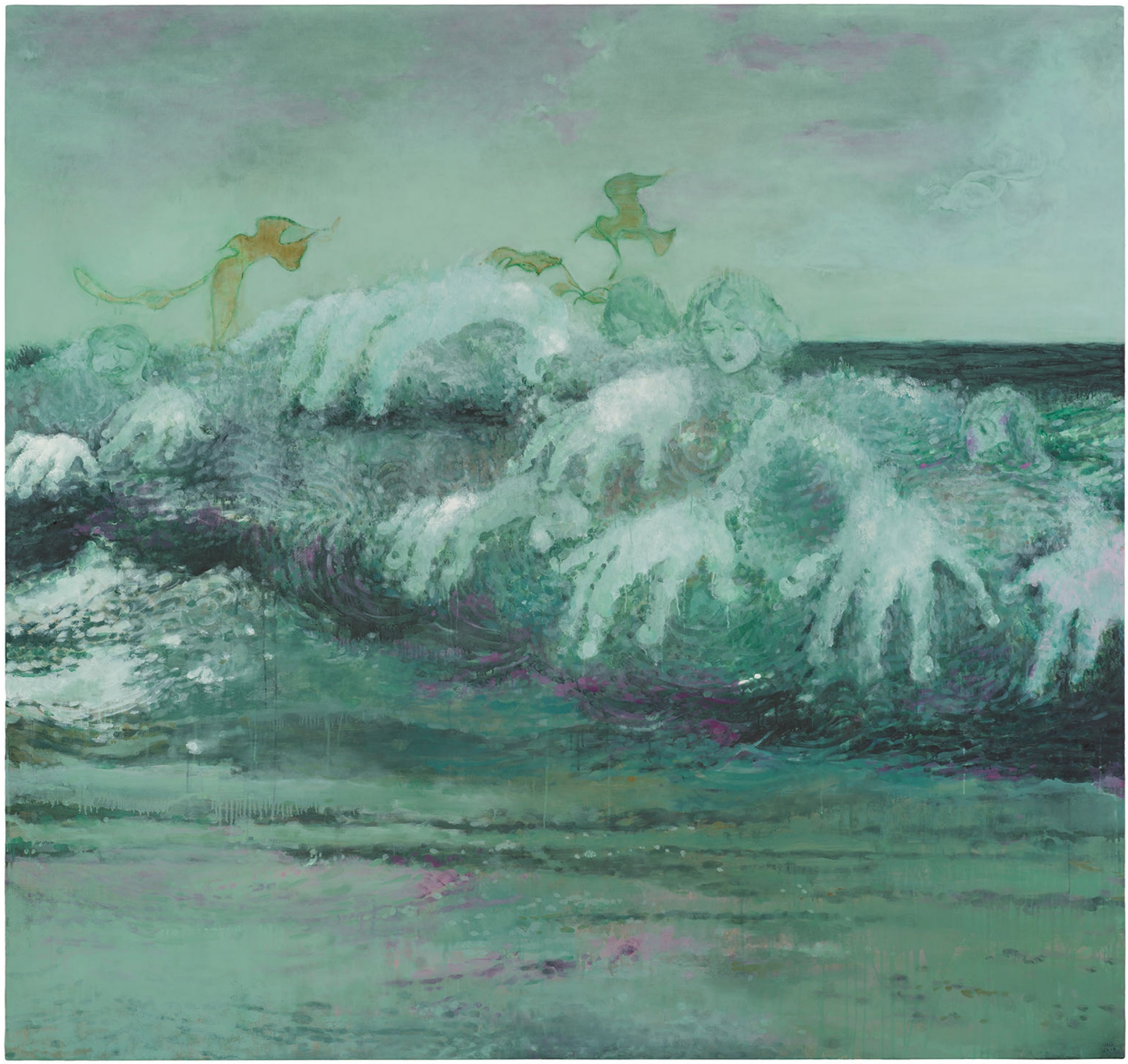 黄冰洁《海上钢琴师》布面综合材料 200x190cm 2024