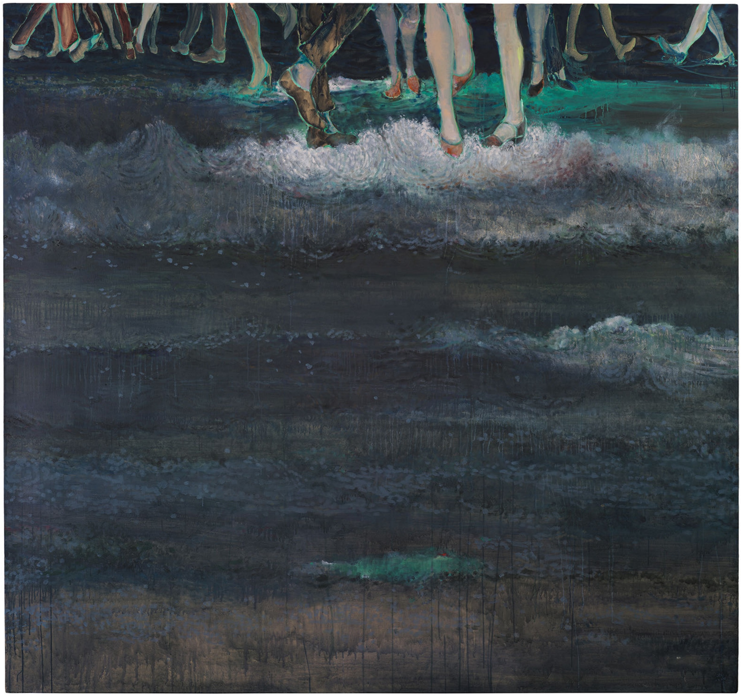 黄冰洁《黎明前奏》布面综合材料 200x190cm 2024
