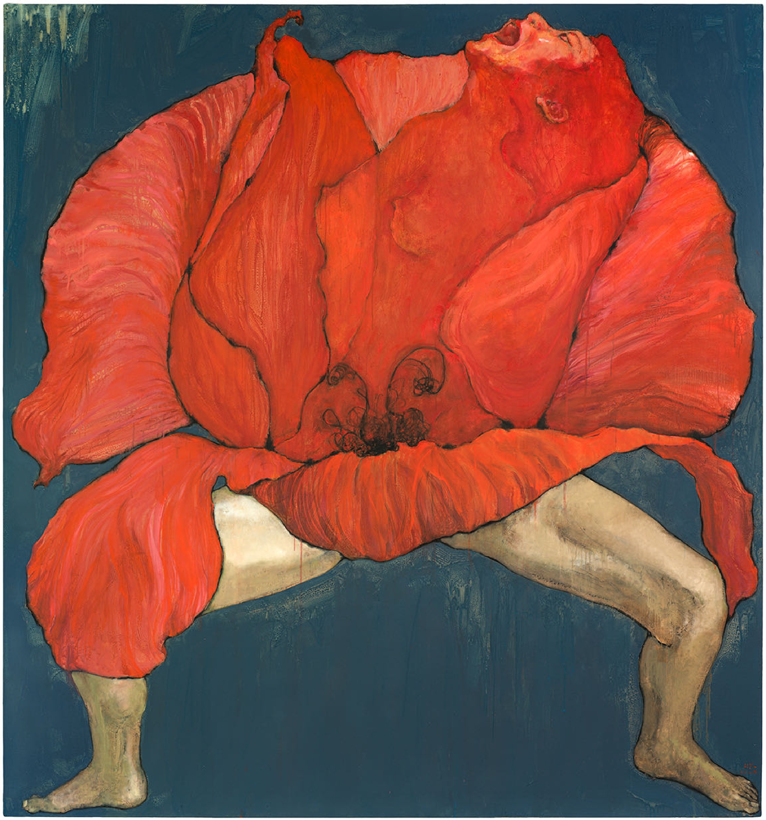 黄冰洁《虞美人》布面综合材料 190x200cm 2024