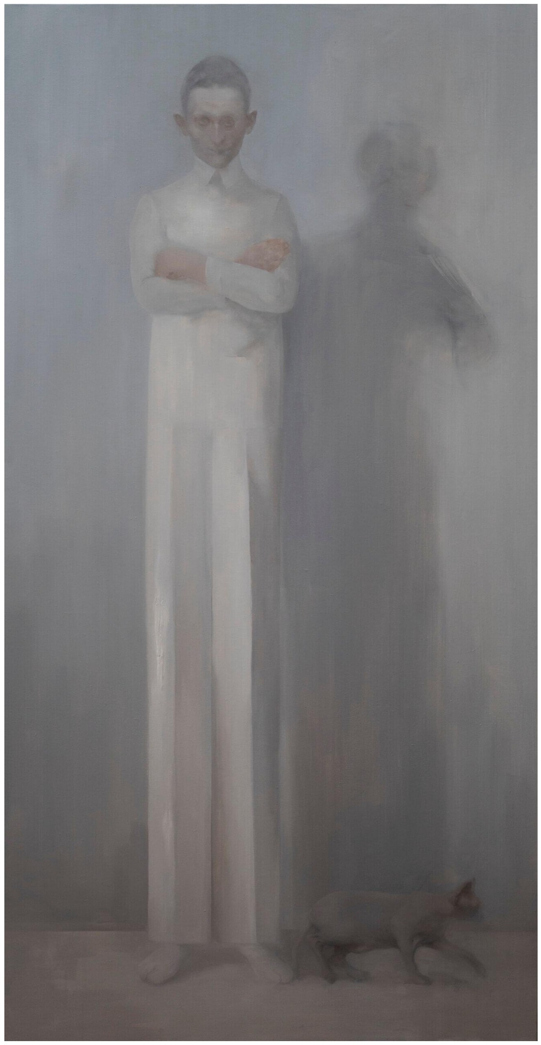 胡顺香《妈妈——阴影》布面油画 210x110cm 2021