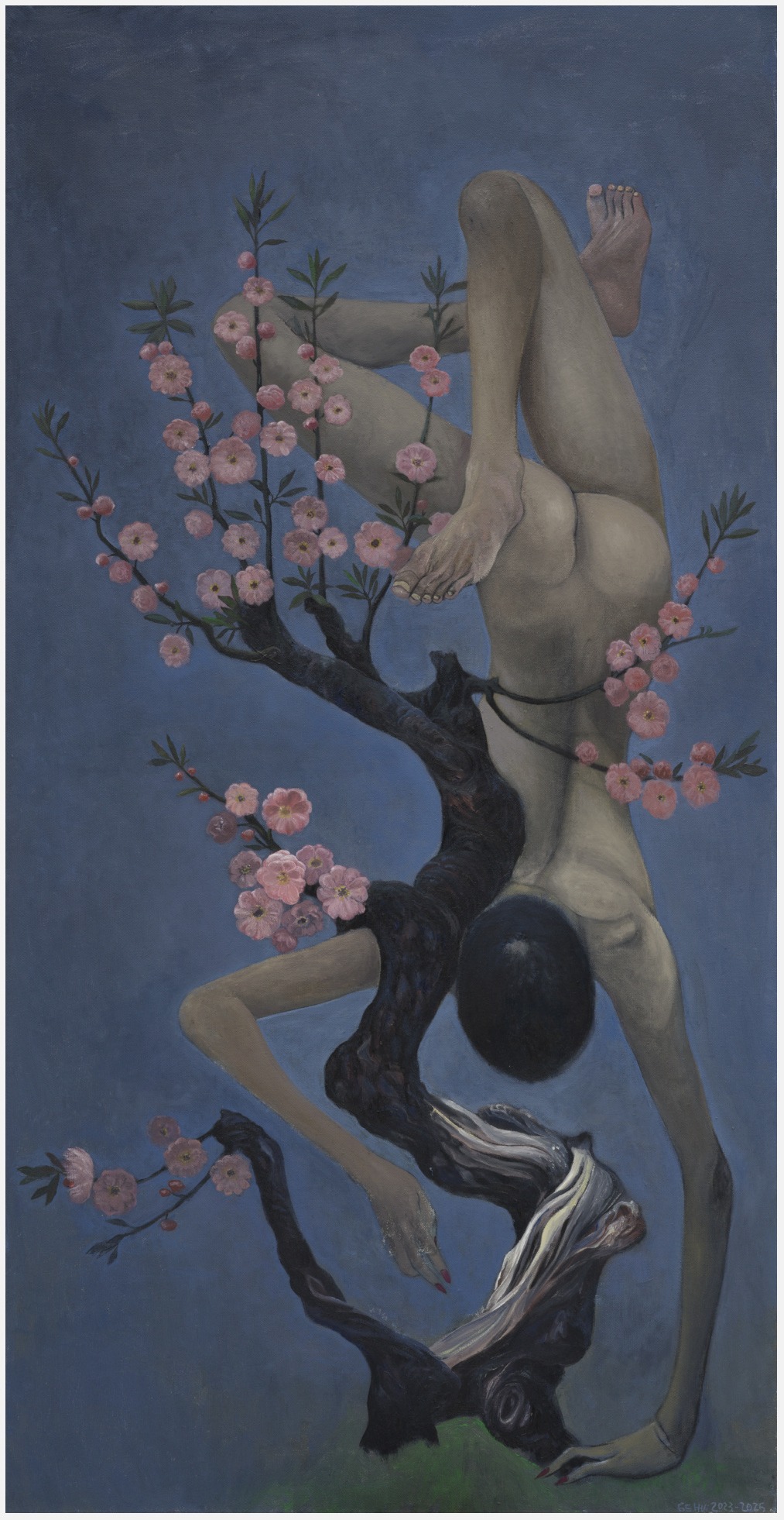 葛辉《梅花·倒立的男子》