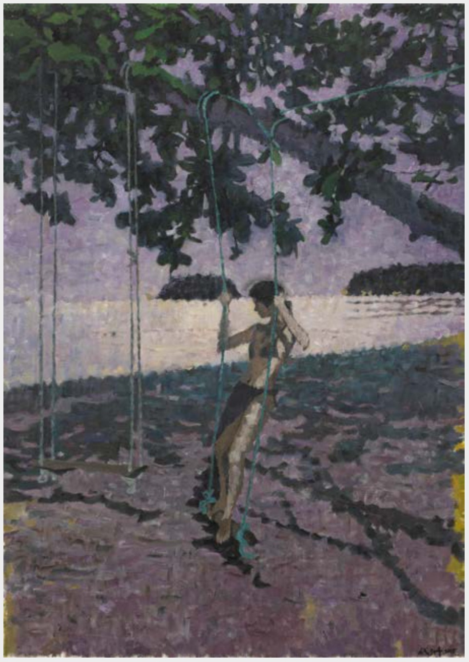 代洲《荡秋千》布面油画 300x200cm 2025