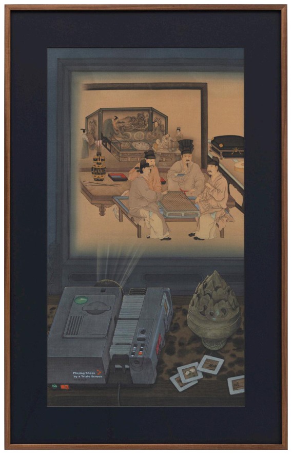 未尽的注脚《桌上——三重屏会棋图》