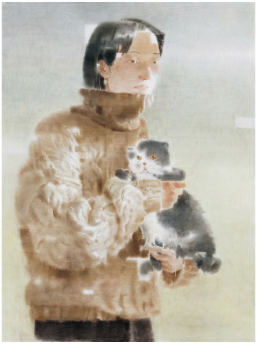 浮光与沉璧《抱猫女子》