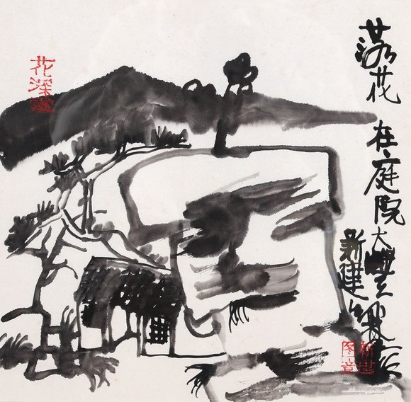 落花在庭院