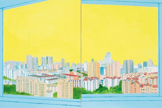 ZHANG HUI (b.1968) 黄色天空的城市 City under a yellow sky