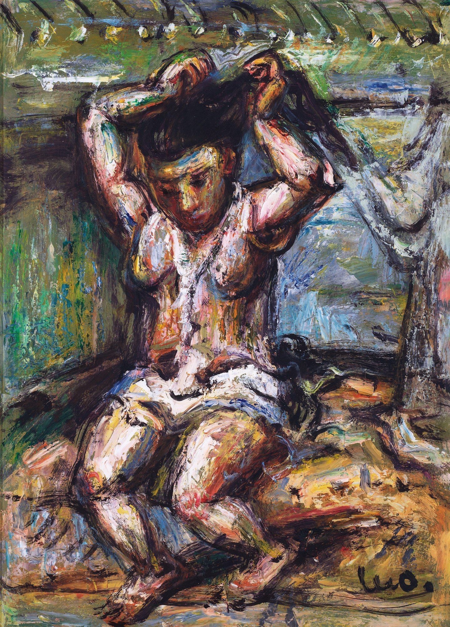 LUO ZHONGLI (b.1948) 沐浴 Bathing