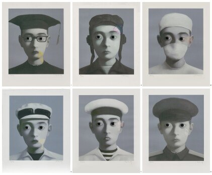 zhang xiaogang 張曉剛 | untitled (set of six) 無題（一組六幅）
