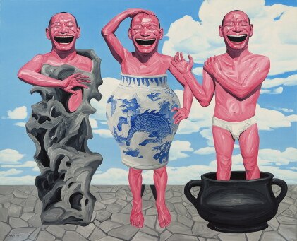 yue minjun 岳敏君 | three beauties 三美圖