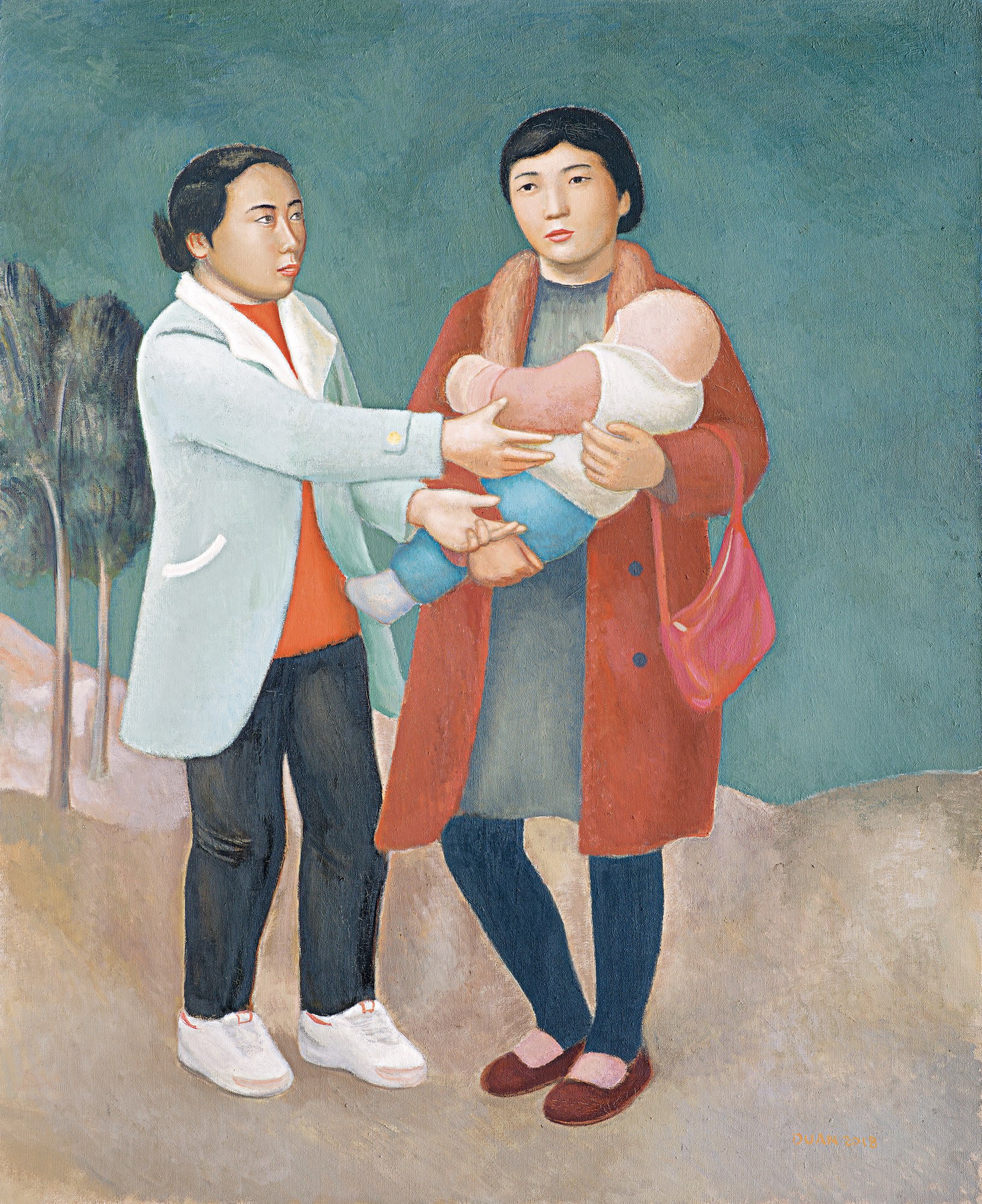 抱小孩
