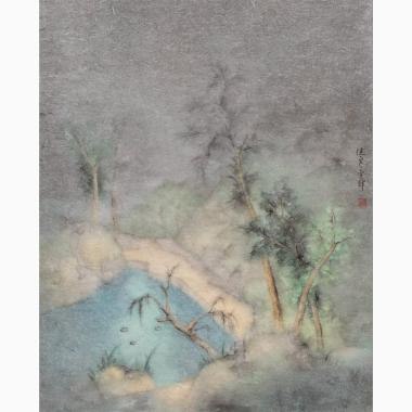 池边清晨