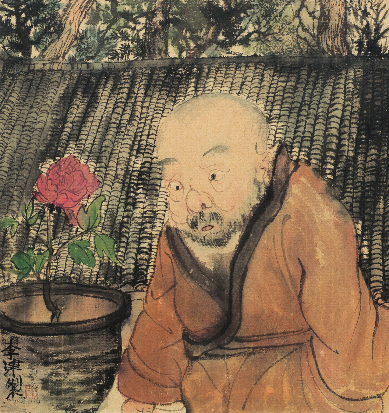 LI JIN (b.1958) 观花图 Flower Watch